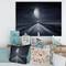Designart - Asphalt Road Under Cloudy Full Moon III - Nautical & Coastal Canvas Wall Art Print